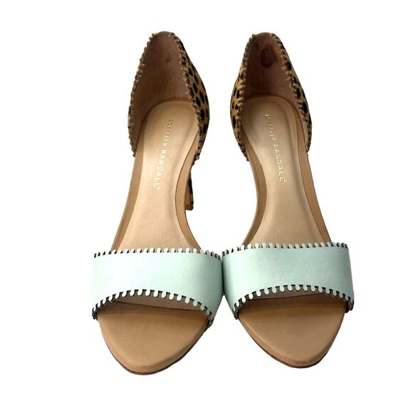 Loeffler Randall D'Orsay Leopard Animal Print Mint Heels Ladies Size 7 1/2 B - Picture 2 of 10